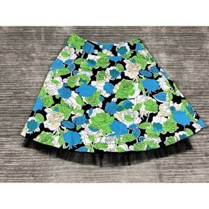 Elementz Skirt Womens Medium Multicolor‎ Floral Cotton Blend Midi Lace
